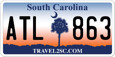 SC license plate ATL863