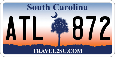 SC license plate ATL872