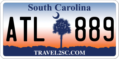 SC license plate ATL889