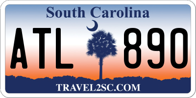 SC license plate ATL890