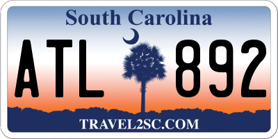 SC license plate ATL892