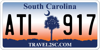 SC license plate ATL917