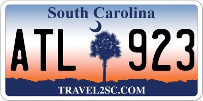 SC license plate ATL923
