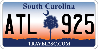 SC license plate ATL925