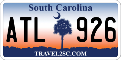 SC license plate ATL926