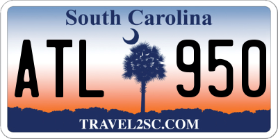 SC license plate ATL950