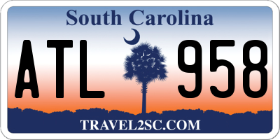 SC license plate ATL958