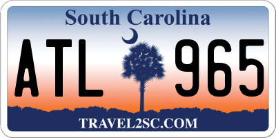 SC license plate ATL965