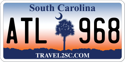 SC license plate ATL968