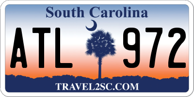 SC license plate ATL972