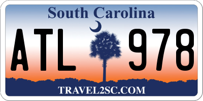 SC license plate ATL978