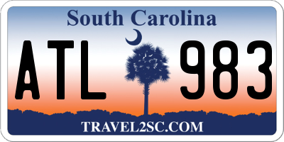 SC license plate ATL983