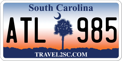 SC license plate ATL985