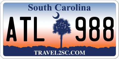 SC license plate ATL988