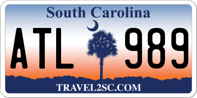 SC license plate ATL989