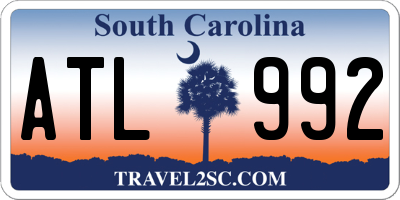 SC license plate ATL992