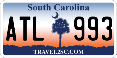 SC license plate ATL993