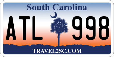 SC license plate ATL998