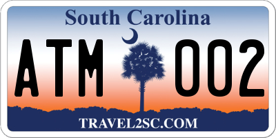 SC license plate ATM002