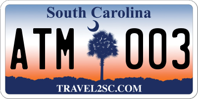 SC license plate ATM003