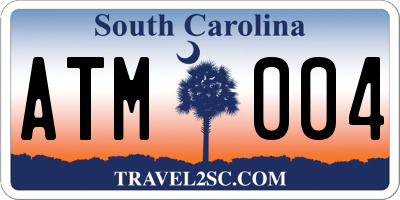 SC license plate ATM004