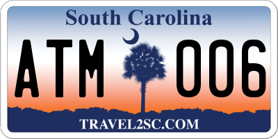 SC license plate ATM006