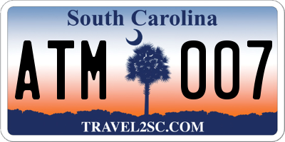 SC license plate ATM007
