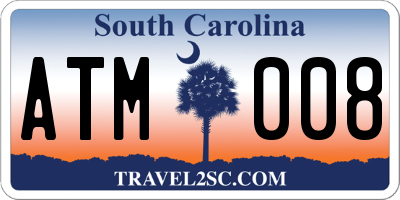 SC license plate ATM008