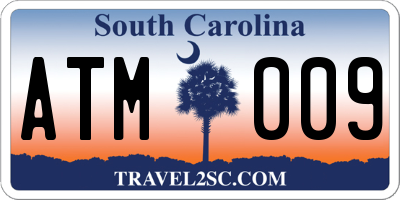 SC license plate ATM009