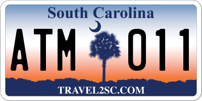 SC license plate ATM011