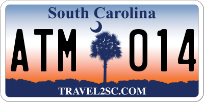 SC license plate ATM014