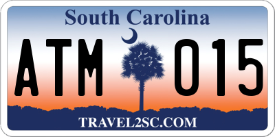 SC license plate ATM015