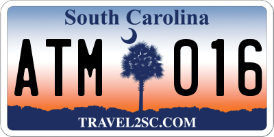 SC license plate ATM016