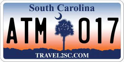 SC license plate ATM017