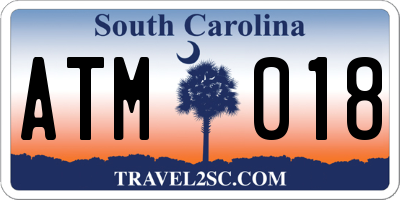 SC license plate ATM018