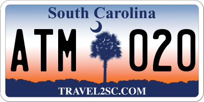 SC license plate ATM020