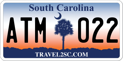 SC license plate ATM022