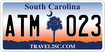 SC license plate ATM023