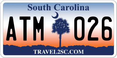 SC license plate ATM026