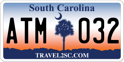SC license plate ATM032