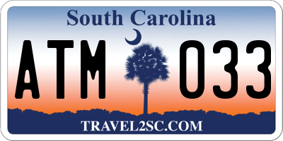 SC license plate ATM033