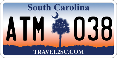 SC license plate ATM038