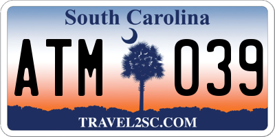 SC license plate ATM039
