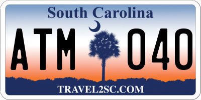 SC license plate ATM040
