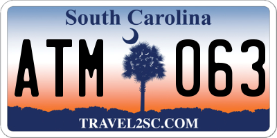SC license plate ATM063