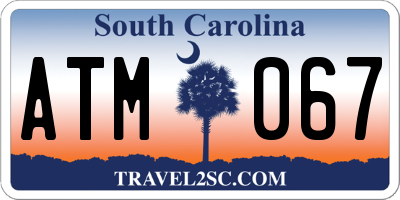 SC license plate ATM067