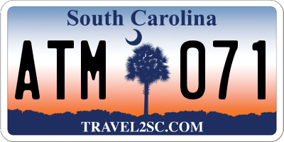 SC license plate ATM071