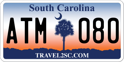 SC license plate ATM080