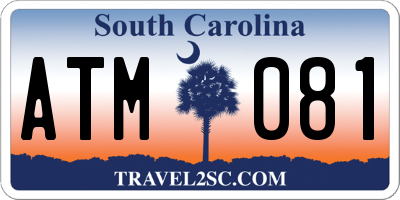 SC license plate ATM081