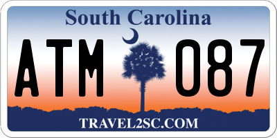 SC license plate ATM087